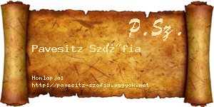 Pavesitz Szófia névjegykártya